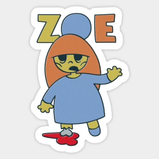 Zoe - the cute little zombie girl Sticker